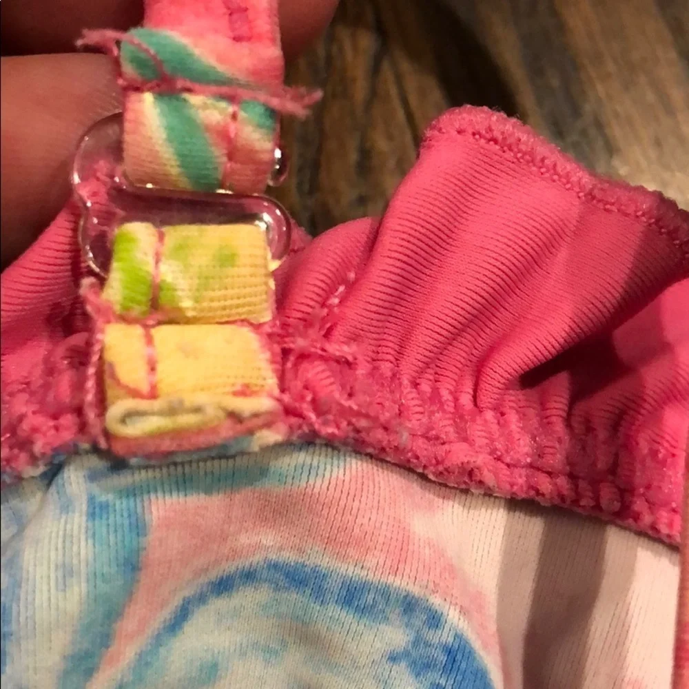Ralph Lauren Vibrant Pink & Blue Floral Ruffled One-Piece Swim☀️ 24M